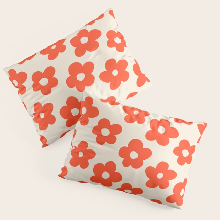 Retro 60s 70s Flower Pattern #pattern #vintage #poppy Pillow Sham Gallery Image 3