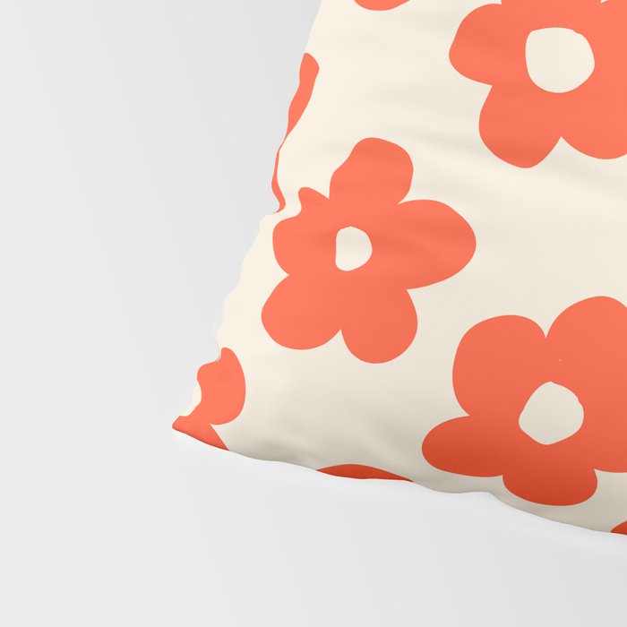 Retro 60s 70s Flower Pattern #pattern #vintage #poppy Pillow Sham Gallery Image 4