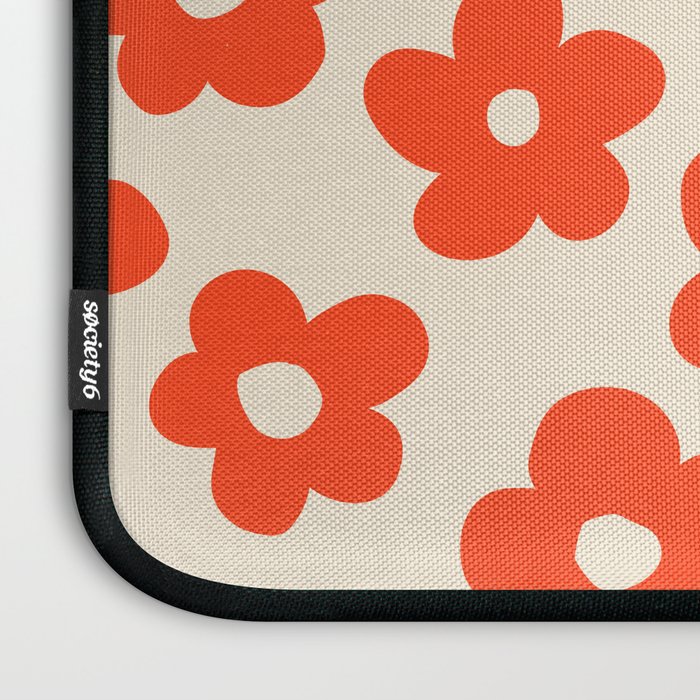 Retro 60s 70s Flower Pattern #pattern #vintage #poppy Laptop Sleeve Gallery Image 3
