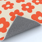 Retro 60s 70s Flower Pattern #pattern #vintage #poppy Rug Gallery Image 4