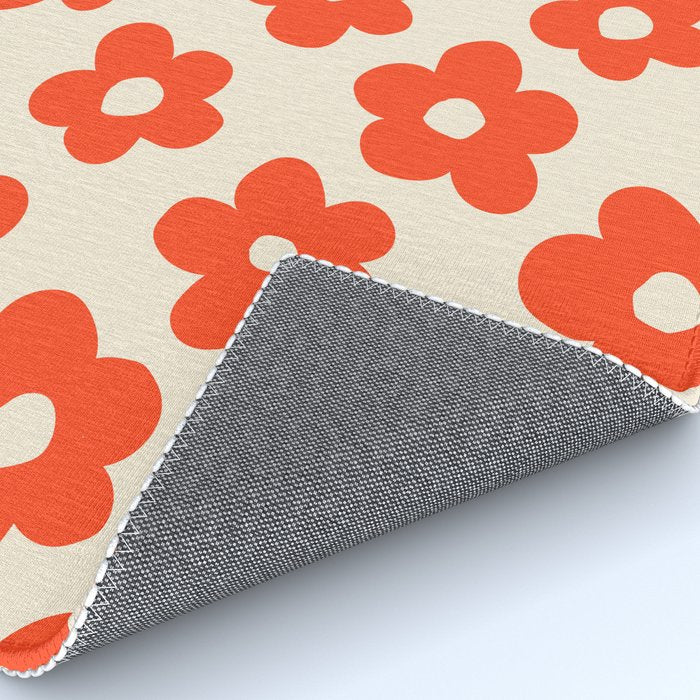 Retro 60s 70s Flower Pattern #pattern #vintage #poppy Rug Gallery Image 4