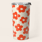 Retro 60s 70s Flower Pattern #pattern #vintage #poppy Travel Mug Gallery Image 2