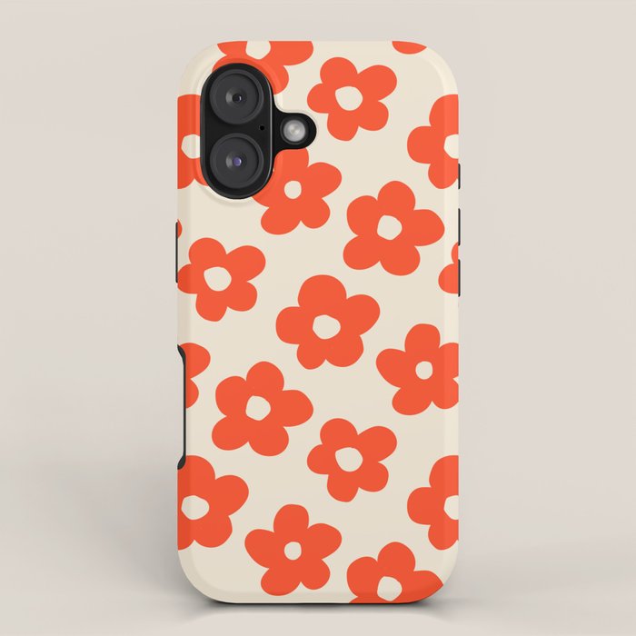 Retro 60s 70s Flower Pattern #pattern #vintage #poppy iPhone Case Gallery Image 1