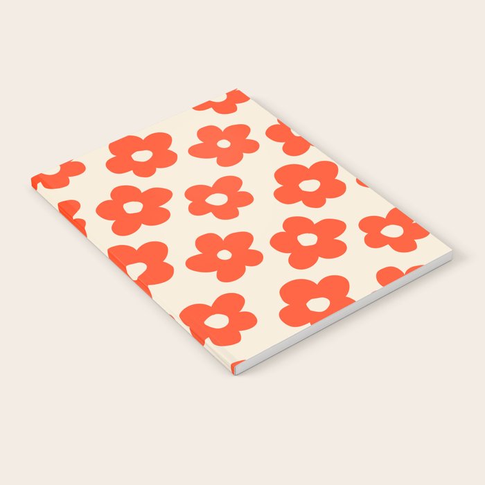 Retro 60s 70s Flower Pattern #pattern #vintage #poppy Notebook Gallery Image 1