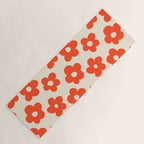 Retro 60s 70s Flower Pattern #pattern #vintage #poppy Yoga Mat Gallery Image 1