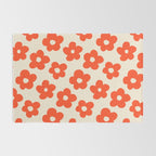 Retro 60s 70s Flower Pattern #pattern #vintage #poppy Rug Gallery Image 2