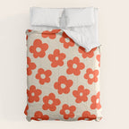 Retro 60s 70s Flower Pattern #pattern #vintage #poppy Comforter Gallery Image 6