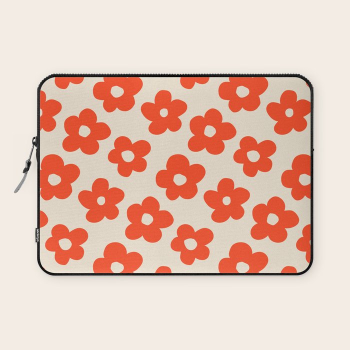 Retro 60s 70s Flower Pattern #pattern #vintage #poppy Laptop Sleeve Gallery Image 1
