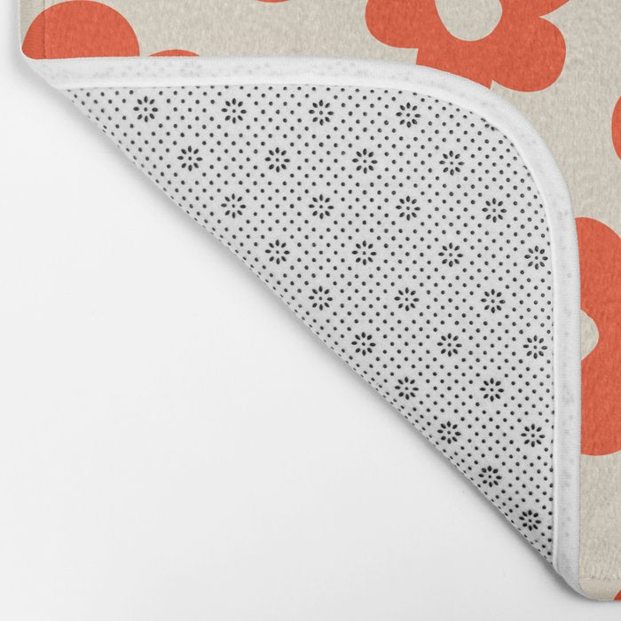 Retro 60s 70s Flower Pattern #pattern #vintage #poppy Bath Mat Gallery Image 2