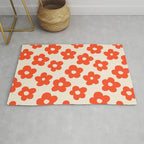 Retro 60s 70s Flower Pattern #pattern #vintage #poppy Rug Gallery Image 1