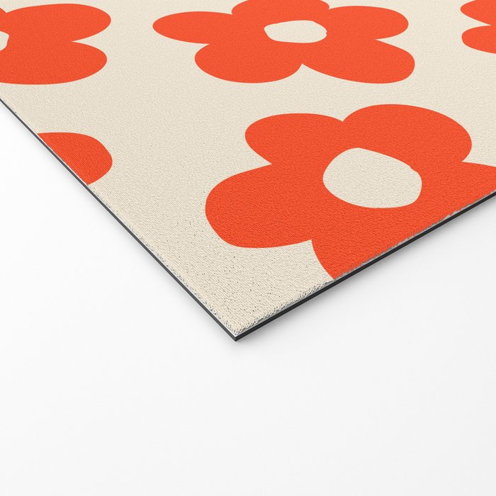Retro 60s 70s Flower Pattern #pattern #vintage #poppy Welcome Mat Gallery Image 2