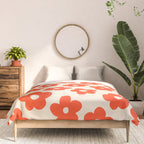 Retro 60s 70s Flower Pattern #pattern #vintage #poppy Comforter Gallery Image 3
