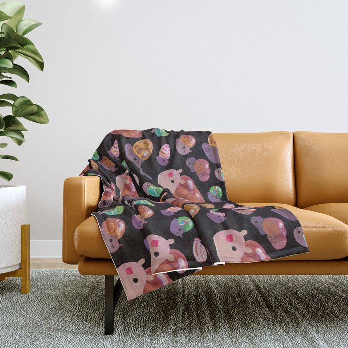 Land snail - dark Throw Blanket Gallery Image 1