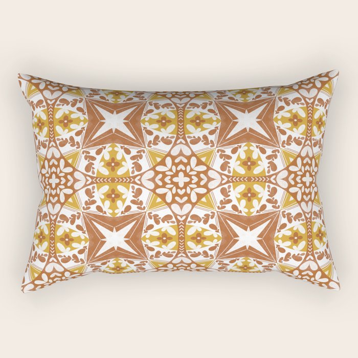 Tile Shapes Nature Charm Rectangular Pillow Gallery Image 1