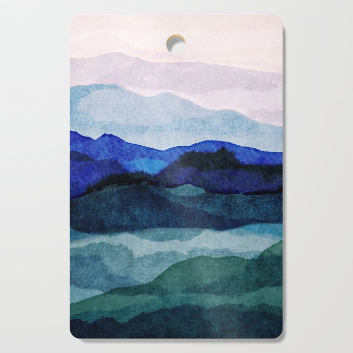 Misty morning blue hills abstract Cutting Board Gallery Image 1