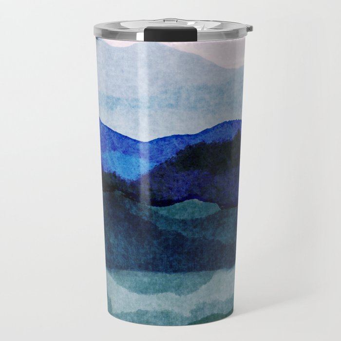 Misty morning blue hills abstract Travel Mug Gallery Image 1