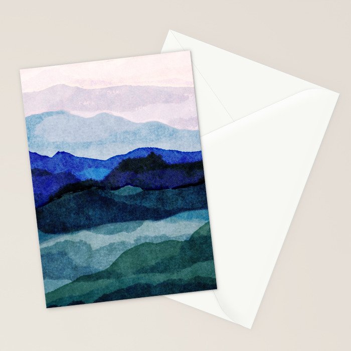 Misty morning blue hills abstract Stationery Card Gallery Image 2