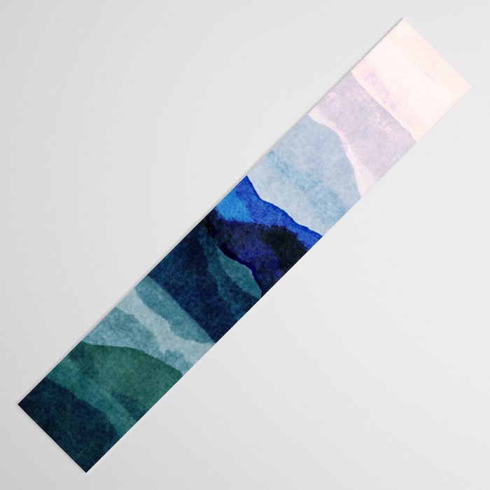 Misty morning blue hills abstract Table Runner Gallery Image 3