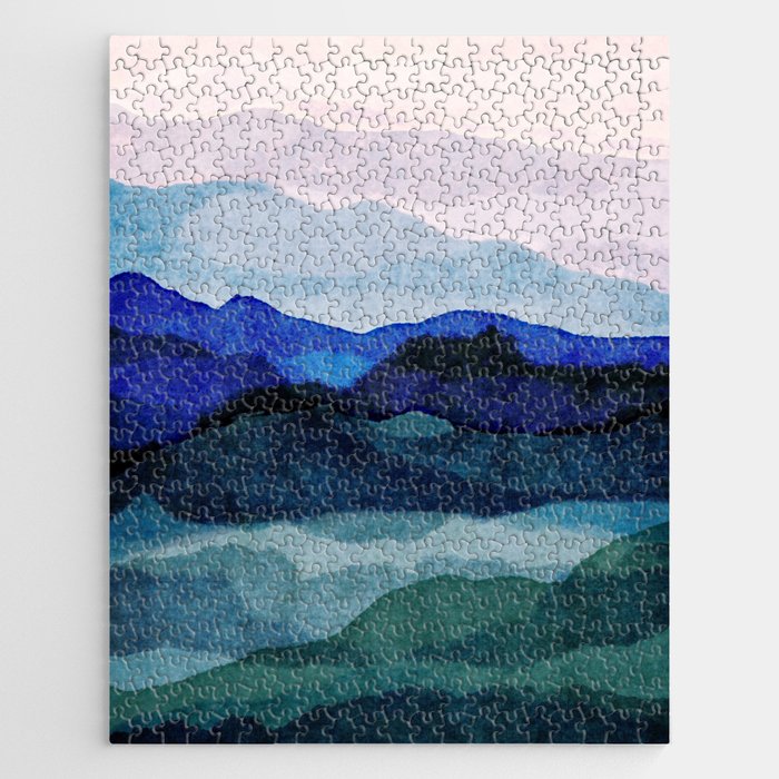 Misty morning blue hills abstract Jigsaw Puzzle Gallery Image 1