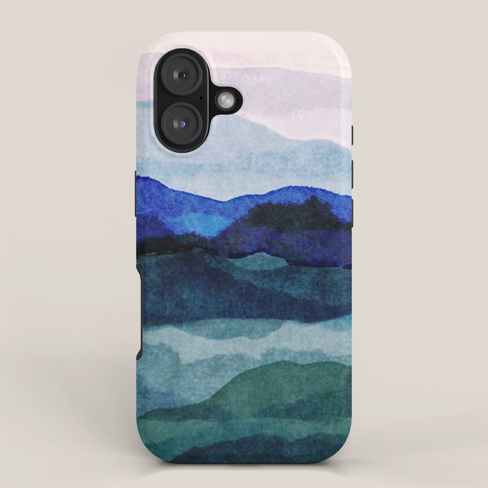 Misty morning blue hills abstract iPhone Case Gallery Image 1