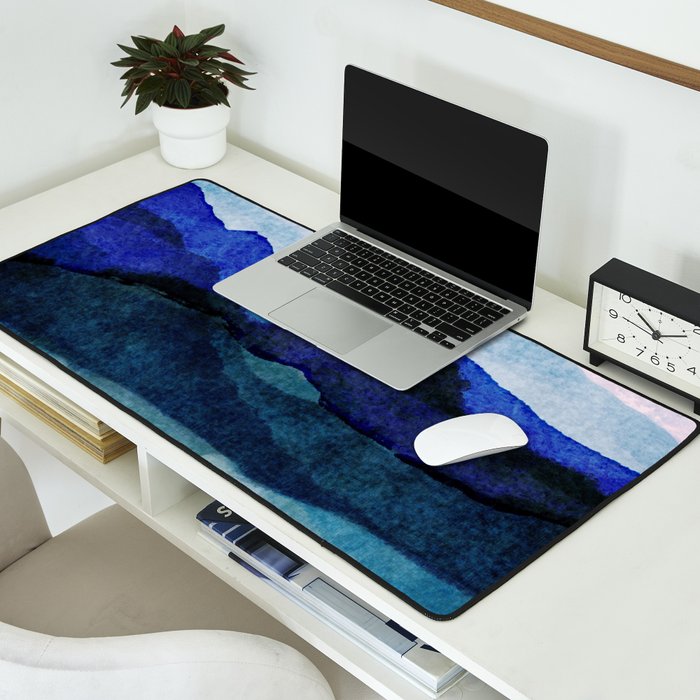 Misty morning blue hills abstract Desk Mat Gallery Image 2