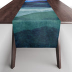 Misty morning blue hills abstract Table Runner Gallery Image 1