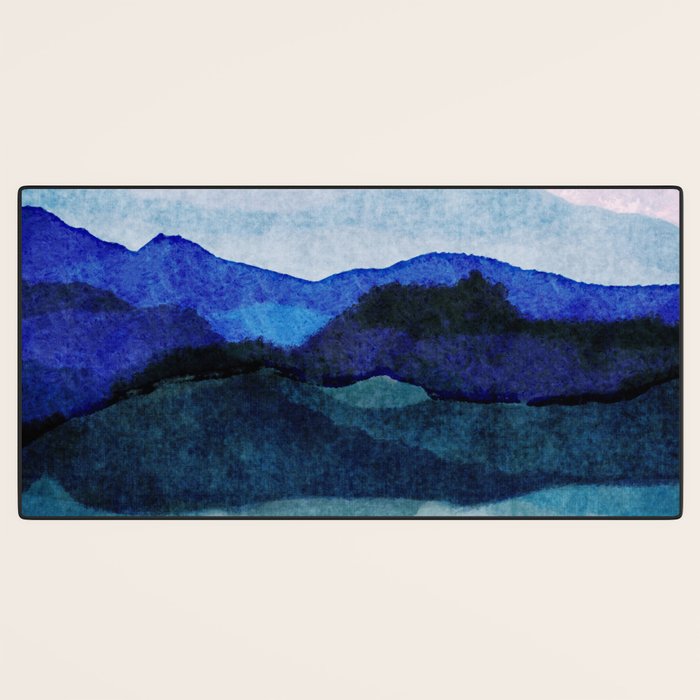 Misty morning blue hills abstract Desk Mat Gallery Image 3