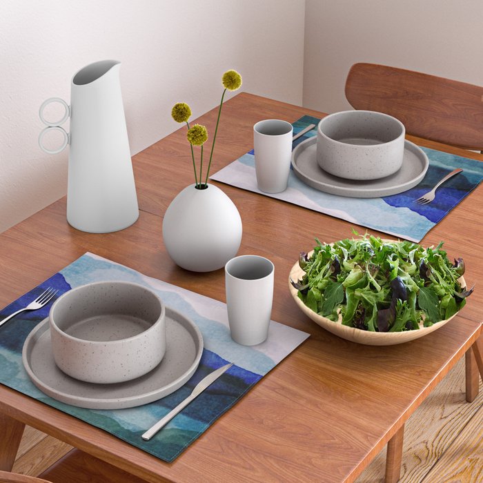 Misty morning blue hills abstract Placemat Gallery Image 2