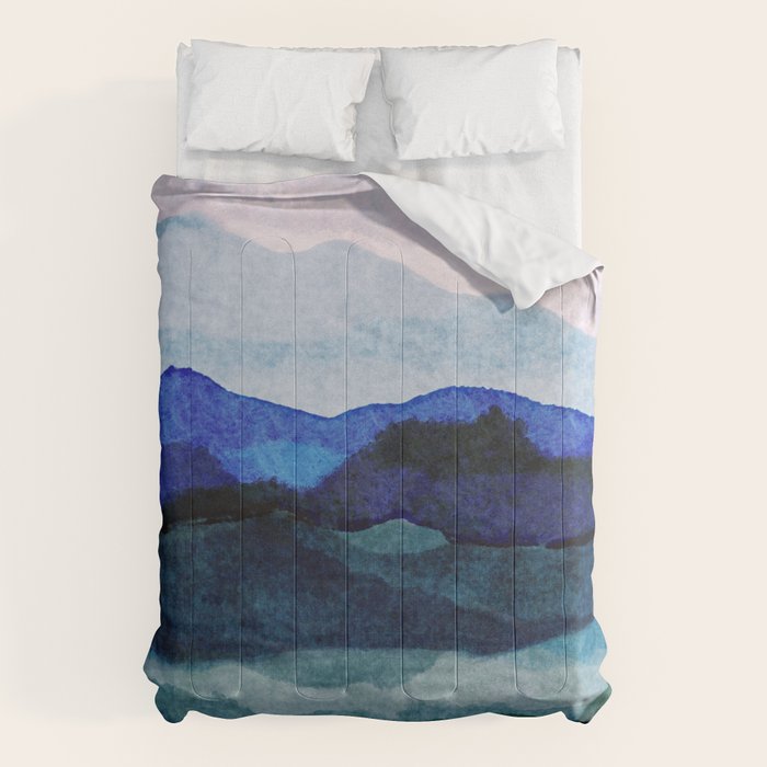 Misty morning blue hills abstract Comforter Gallery Image 6