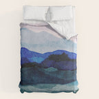 Misty morning blue hills abstract Duvet Cover Gallery Image 6