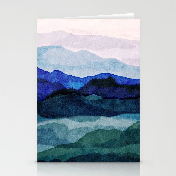 Misty morning blue hills abstract Stationery Card Gallery Image 2