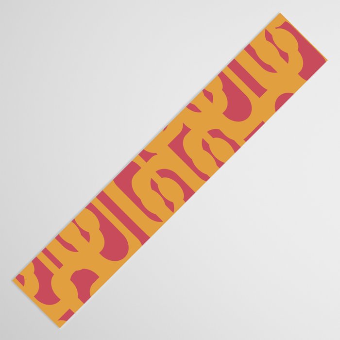 Mid Century Modern Loop Pattern Mustard and Magenta Table Runner Gallery Image 3