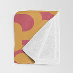 Mid Century Modern Loop Pattern Mustard and Magenta Throw Blanket Gallery Image 3