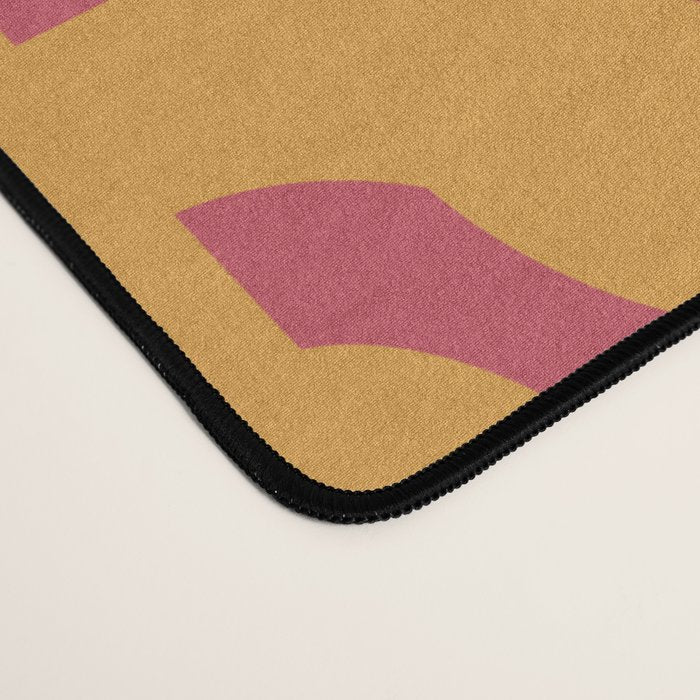 Mid Century Modern Loop Pattern Mustard and Magenta Desk Mat Gallery Image 4