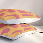 Mid Century Modern Loop Pattern Mustard and Magenta Pillow Sham Gallery Image 3