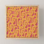 Mid Century Modern Loop Pattern Mustard and Magenta Mini Art Print Gallery Image 1