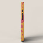 Mid Century Modern Loop Pattern Mustard and Magenta iPhone Case Gallery Image 2