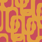 Mid Century Modern Loop Pattern Mustard and Magenta Coffee Mug Gallery Image 2