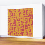 Mid Century Modern Loop Pattern Mustard and Magenta Wall Mural Gallery Image 2