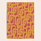Mid Century Modern Loop Pattern Mustard and Magenta Poster Gallery Image 4