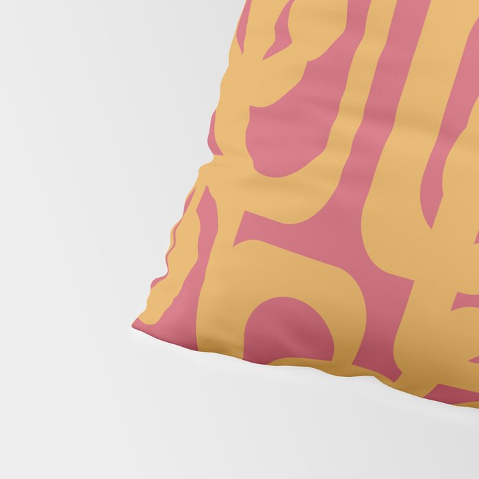 Mid Century Modern Loop Pattern Mustard and Magenta Pillow Sham Gallery Image 4