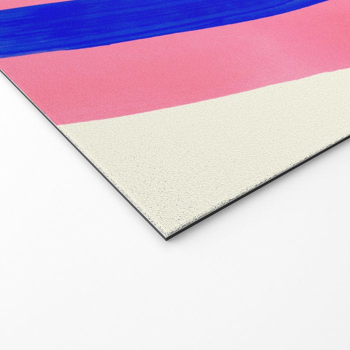 Blue Pink Fun Colorful Mid Century Modern Abstract Painting Shapes Pattern Welcome Mat Gallery Image 2