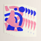 Blue Pink Fun Colorful Mid Century Modern Abstract Painting Shapes Pattern Wrapping Paper Gallery Image 3