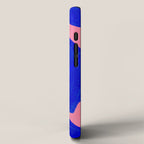 Blue Pink Fun Colorful Mid Century Modern Abstract Painting Shapes Pattern iPhone Case Gallery Image 2