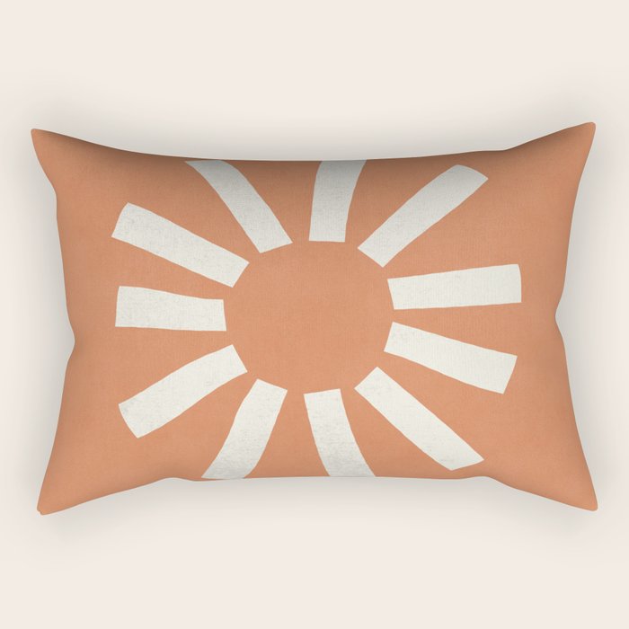 Sun Line Minimalist - Orange Rectangular Pillow Gallery Image 2