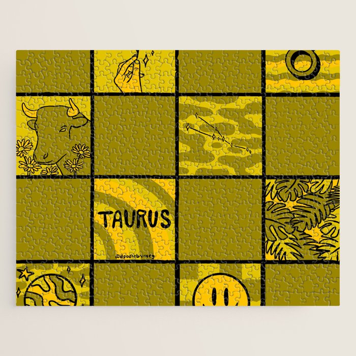 Taurus Checkered Print Jigsaw Puzzle Gallery Image 1