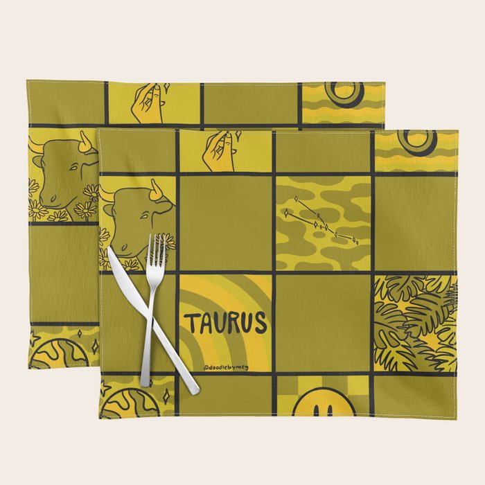 Taurus Checkered Print Placemat Gallery Image 1