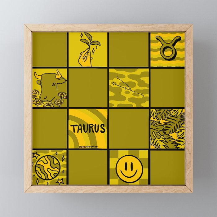 Taurus Checkered Print Mini Art Print Gallery Image 1
