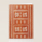 Geometric Tribal Pattern on Terracotta Stationery Card Gallery Image 2