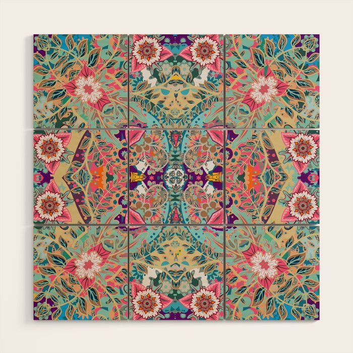 Mandala - Turquoise Boho Wood Wall Art Gallery Image 1